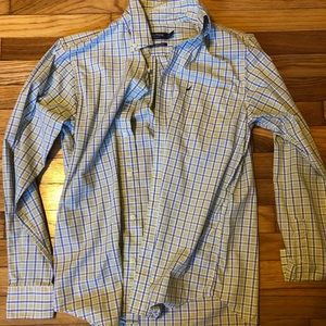 Men’s Nautica yellow and blue stripe button up